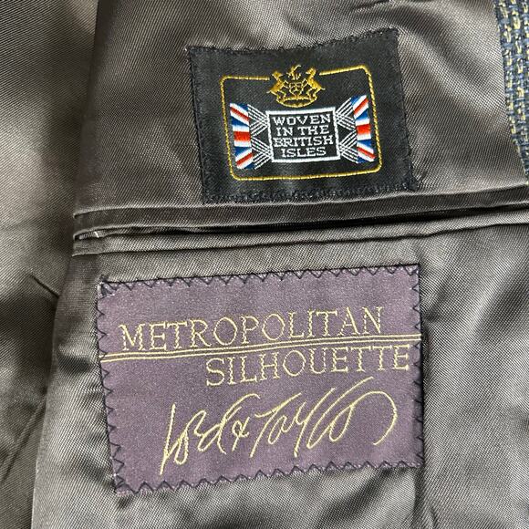 Perry Ellis Portfolio Blazer Mens 44R Gray Sport Coat Union Made in USA - Picture 5 of 10